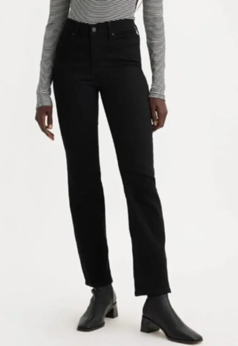 New Levis 314 Shaping Straight Black Jeans Womens 27x30 4 Short Minimalist Basic